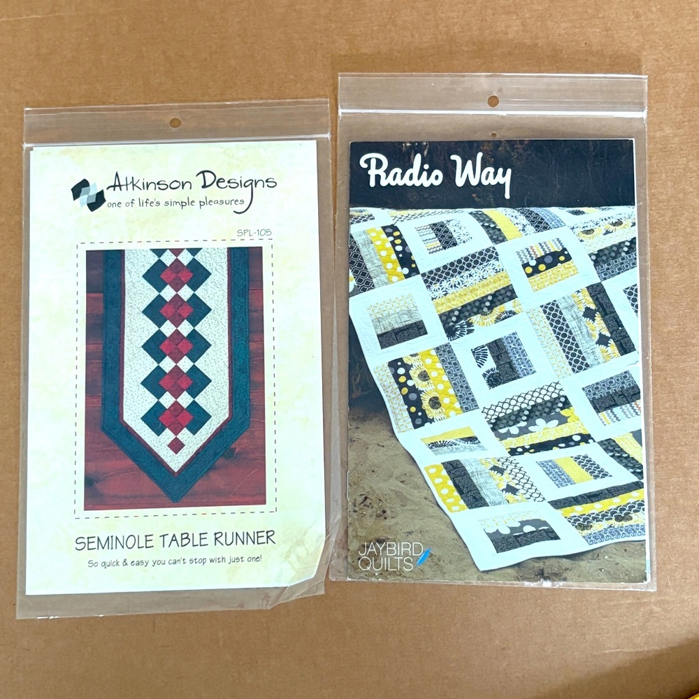 Sewing Patterns Radio Way Quilt Pattern & Seminole Table Runner Sewing Pattern